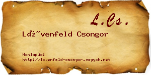 Lövenfeld Csongor névjegykártya